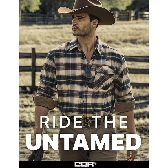 Mens Blue Cotton Flannel Shirt Long Sleeve Brushed Soft Casual Outdoor Plaid - Picture 4 of 9